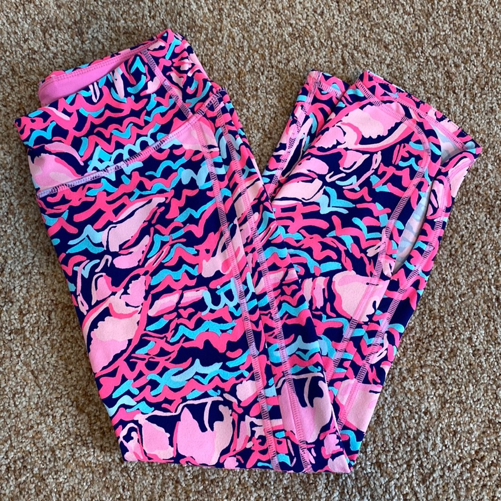 Lilly Pulitzer Luxletic Crop Leggings Lobstah Roll XS